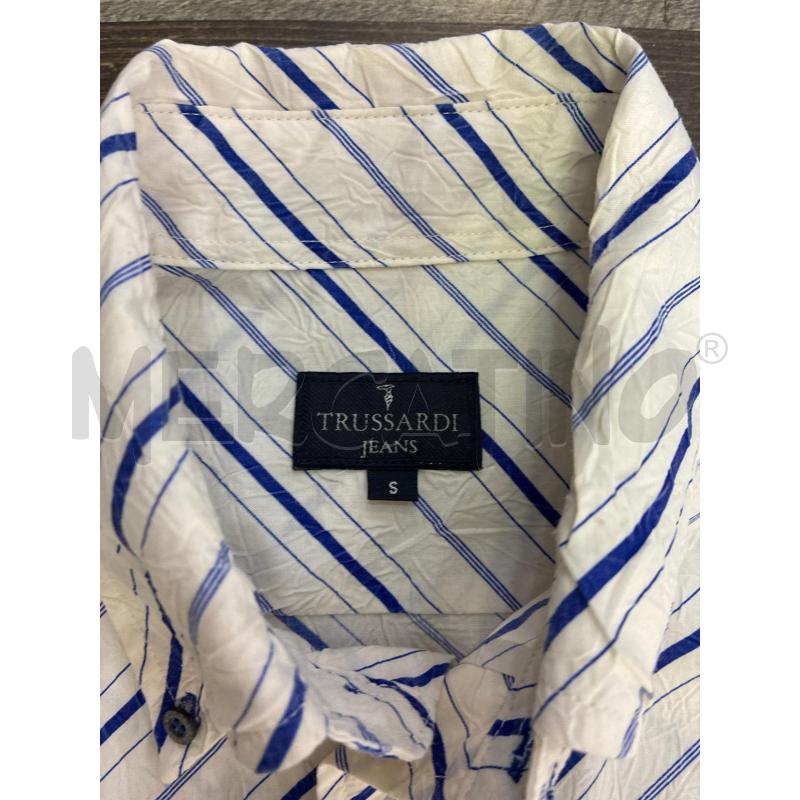 CAMICIA UOMO TRUSSARDI JEANS BIANCA RIGHINE AZZURRE BLU | Mercatino dell'Usato Montesilvano 2