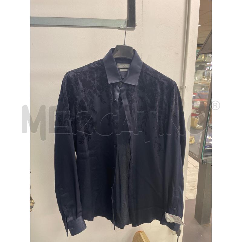 CAMICIA UOMO ZARA BLU DETT SPALLE FIORI NERI VELLUTATI | Mercatino dell'Usato Montesilvano 1