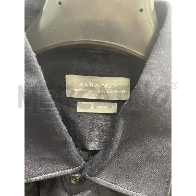 CAMICIA UOMO ZARA BLU DETT SPALLE FIORI NERI VELLUTATI | Mercatino dell'Usato Montesilvano 2