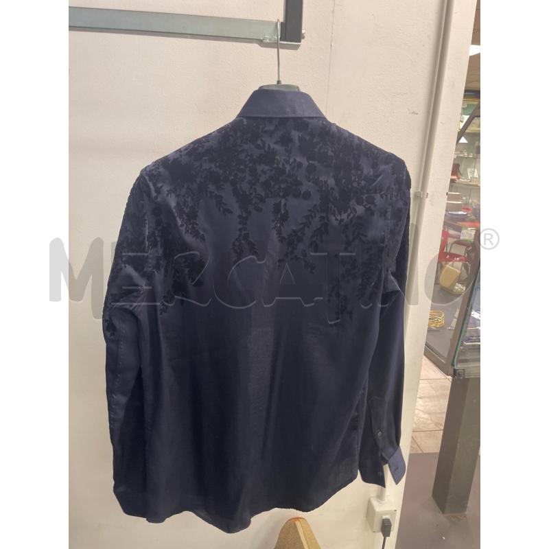 CAMICIA UOMO ZARA BLU DETT SPALLE FIORI NERI VELLUTATI | Mercatino dell'Usato Montesilvano 3
