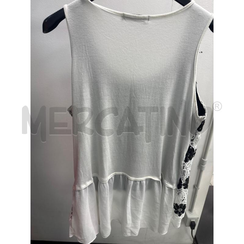 CANOTTA DONNA LIU JO NERA PIZZO NERO BIANCO  | Mercatino dell'Usato Montesilvano 4