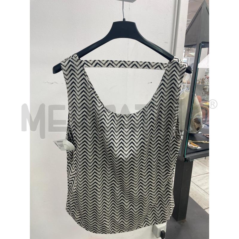 CANOTTA DONNA RINASCIMENTO BIANCA ZIGZAG NERO | Mercatino dell'Usato Montesilvano 3
