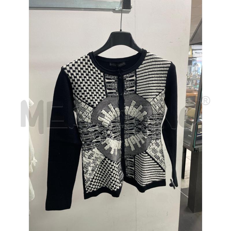 CARDIGAN DONNA DIDER PARAKIAN NERO FANTASIA BIANCA | Mercatino dell'Usato Montesilvano 1