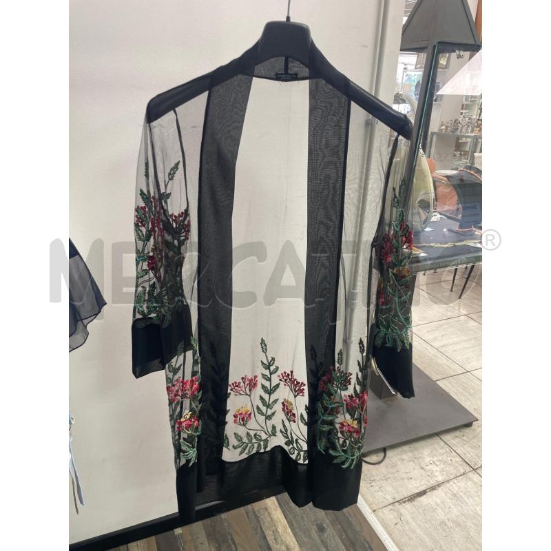 CARDIGAN DONNA VELATO LUNGO NERO POWER FLOWER FIORI RICAMATI | Mercatino dell'Usato Montesilvano 1
