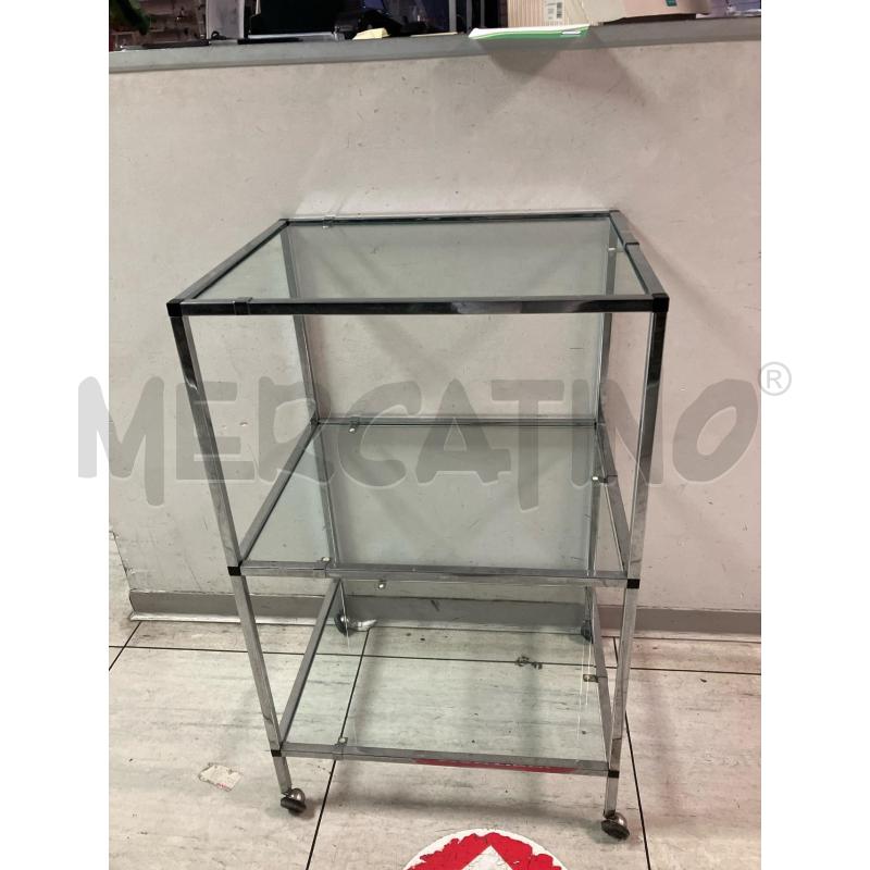 CARRELLO ACCIAIO GRANDE 3 PIANI VETRO | Mercatino dell'Usato Montesilvano 1