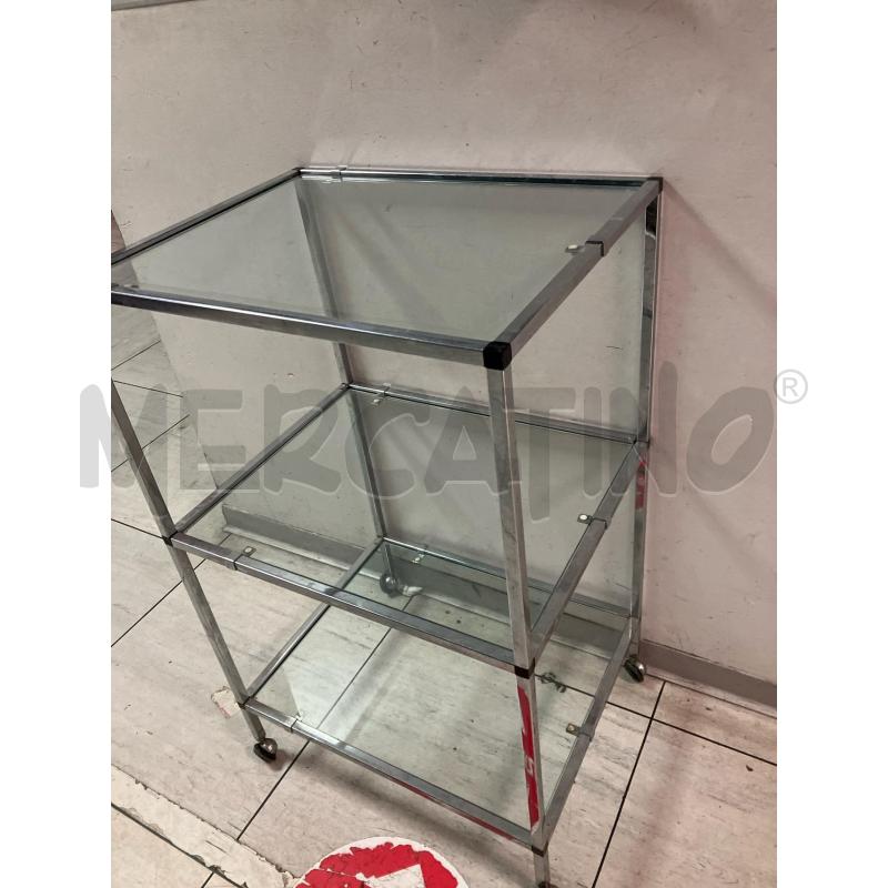 CARRELLO ACCIAIO GRANDE 3 PIANI VETRO | Mercatino dell'Usato Montesilvano 2