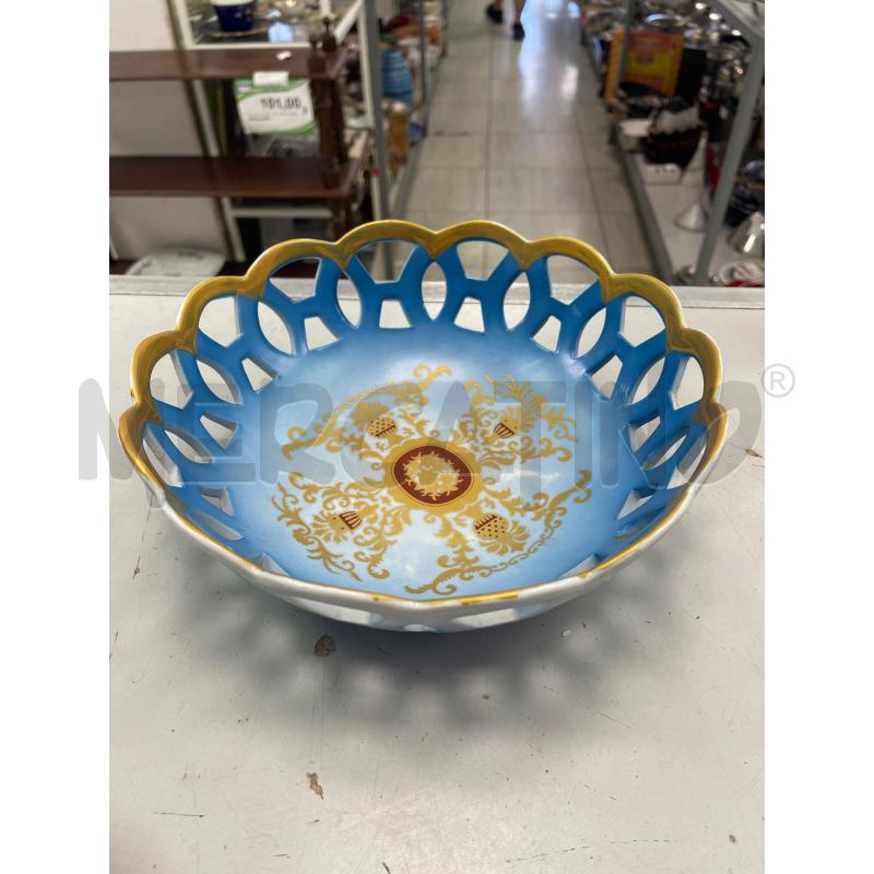 CESTINO CERAMICA CELESTE DORATO | Mercatino dell'Usato Montesilvano 1