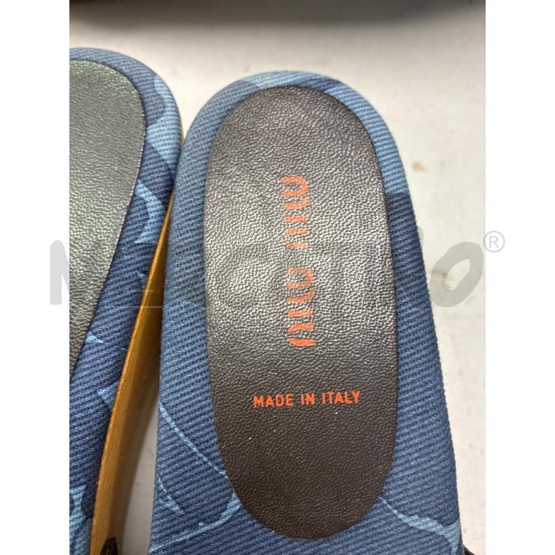 CIABATTE DONNA MIU MIU BLU TIPO DENIM FIORI | Mercatino dell'Usato Montesilvano 2