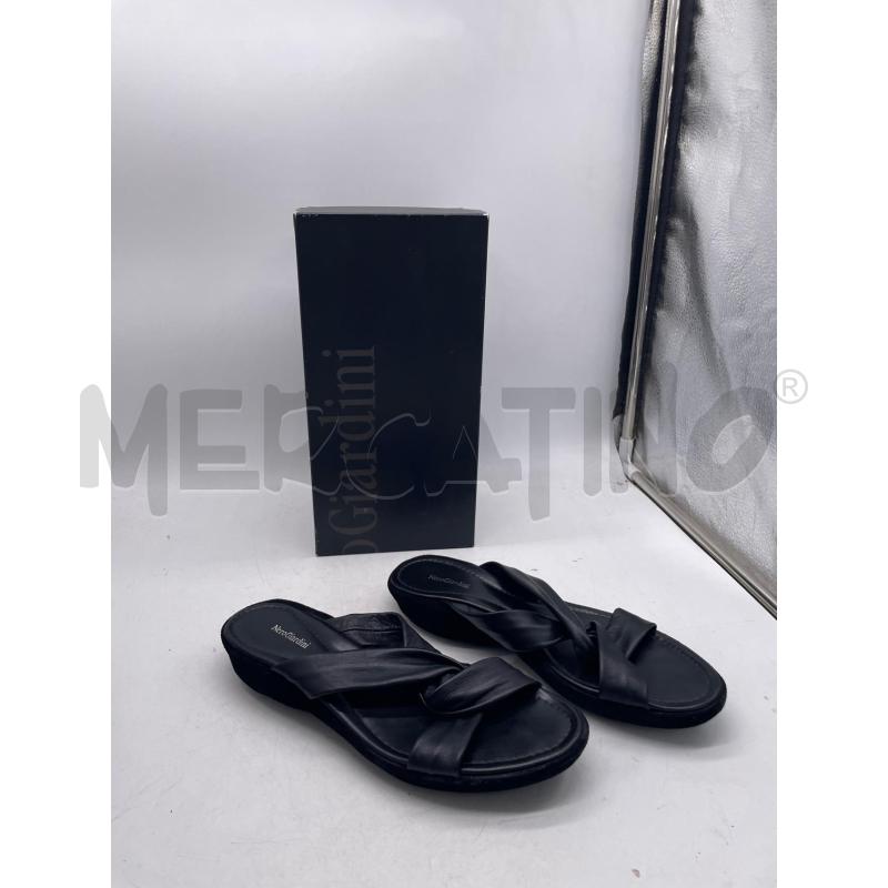 CIABATTE DONNA NERO GIARDINI PELLE NERA INTRECCIATE | Mercatino dell'Usato Montesilvano 1