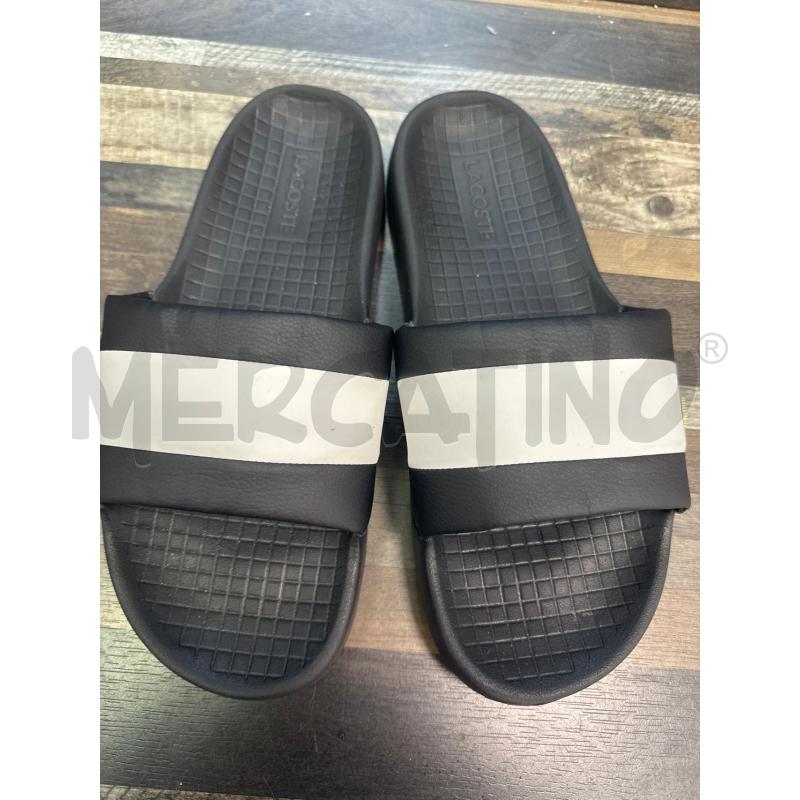 CIABATTE UOMO LACOSTE NERE FASCIA BIANCA NERA | Mercatino dell'Usato Montesilvano 2