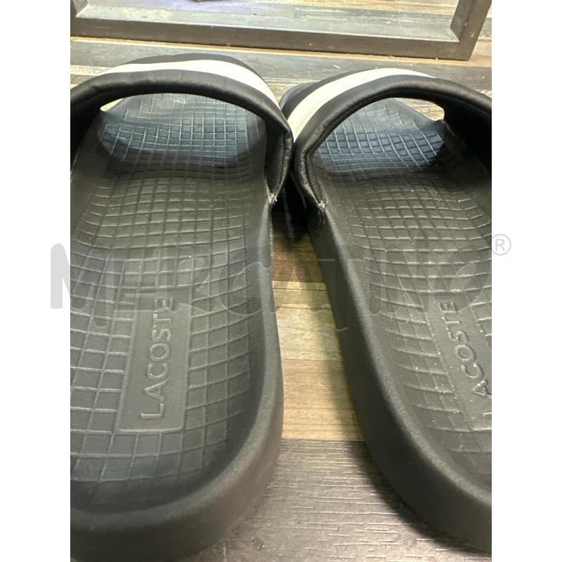 CIABATTE UOMO LACOSTE NERE FASCIA BIANCA NERA | Mercatino dell'Usato Montesilvano 4