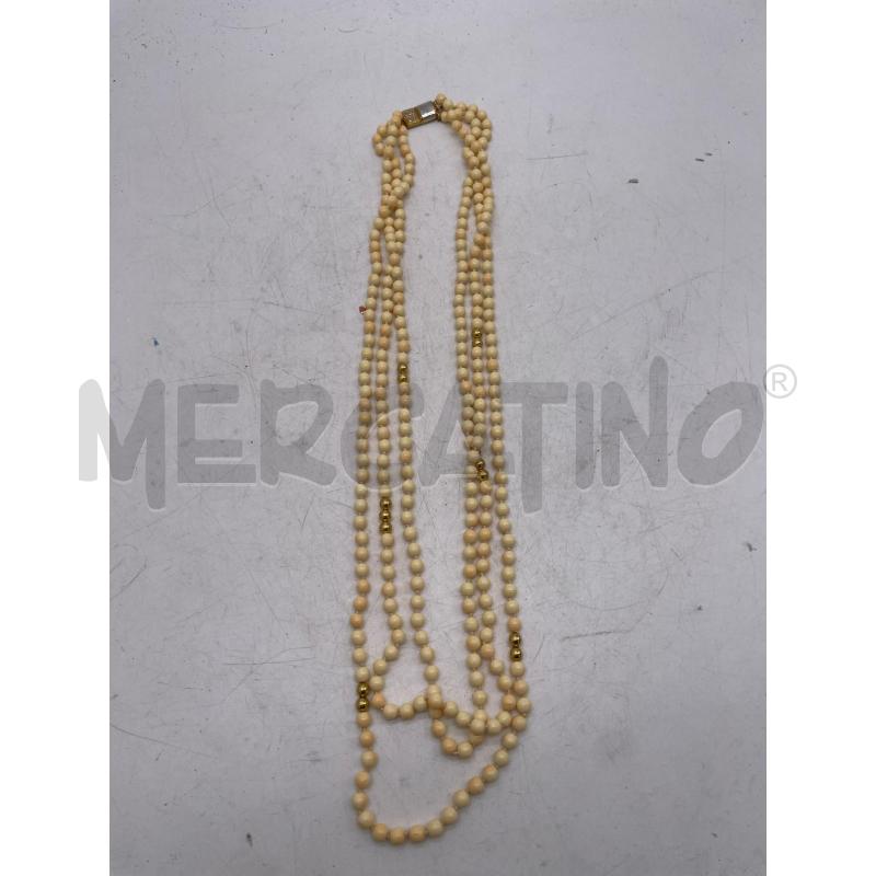 COLLANA BEIGE PALLINE DORATE | Mercatino dell'Usato Montesilvano 1
