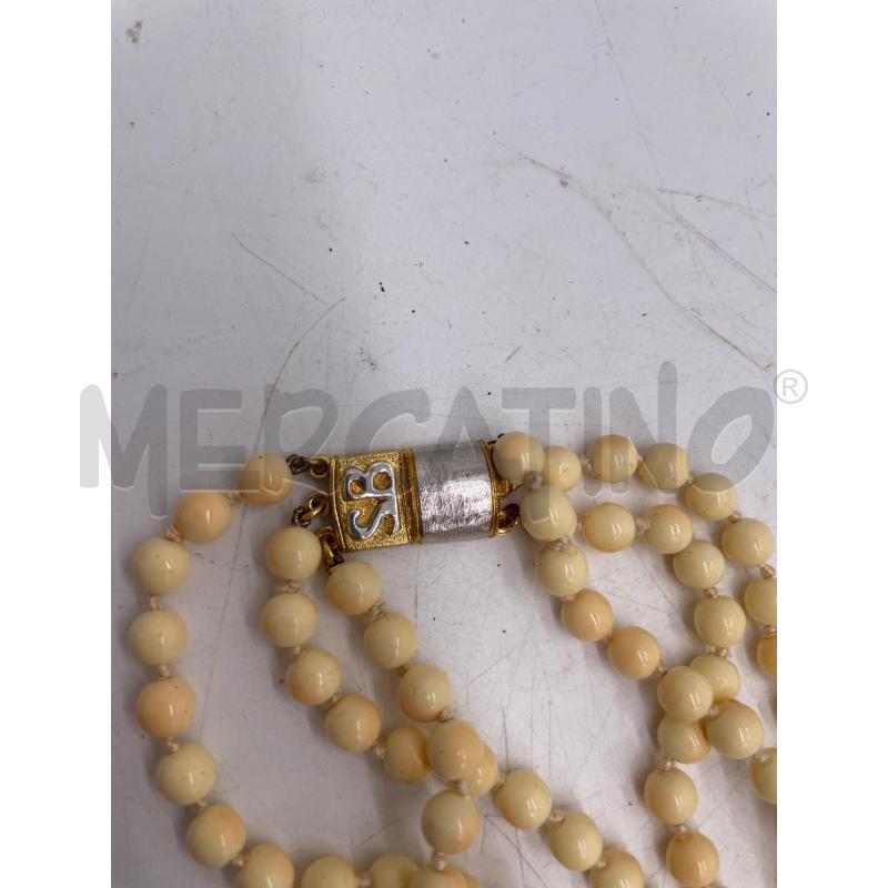COLLANA BEIGE PALLINE DORATE | Mercatino dell'Usato Montesilvano 2