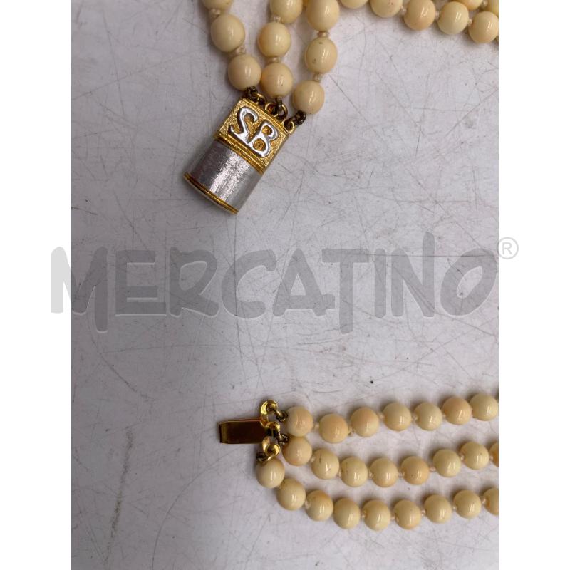 COLLANA BEIGE PALLINE DORATE | Mercatino dell'Usato Montesilvano 3