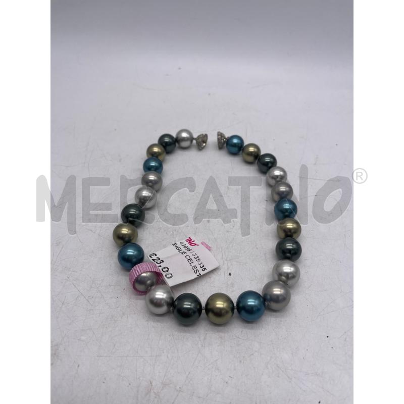 COLLANA BIGLIE CELESTI GRIGIO | Mercatino dell'Usato Montesilvano 1