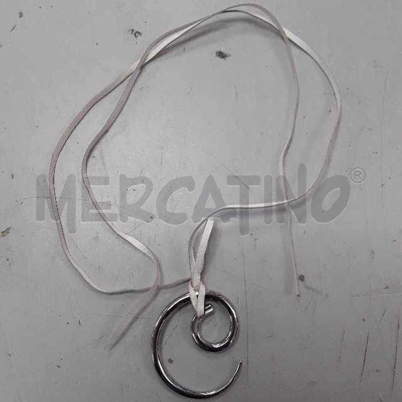 COLLANA BREIL CHIOCCIOLA ARGENTATA LACCIO PELLE BIANCO | Mercatino dell'Usato Montesilvano 1