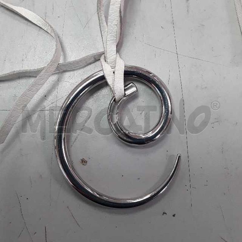 COLLANA BREIL CHIOCCIOLA ARGENTATA LACCIO PELLE BIANCO | Mercatino dell'Usato Montesilvano 2