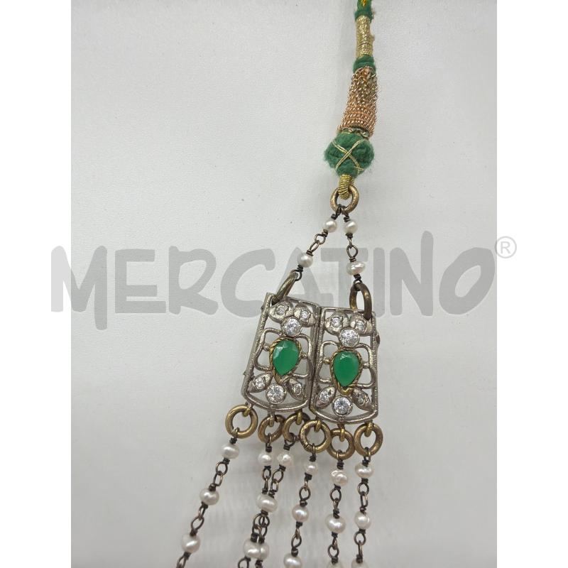 COLLANA MICROPERLE ARG INDIANO RPIETRE VERDI  | Mercatino dell'Usato Montesilvano 3