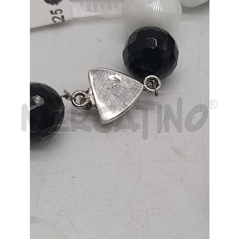 COLLANA PALLE SFACCETTATE NERE BIANCHE CHIUSURA ARG | Mercatino dell'Usato Montesilvano 3