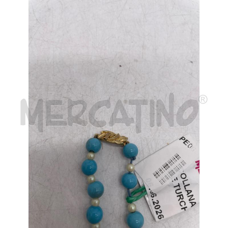 COLLANA PALLINE BIANCHE TURCHESI CHIUSURA VINTAGE DORATA | Mercatino dell'Usato Montesilvano 2