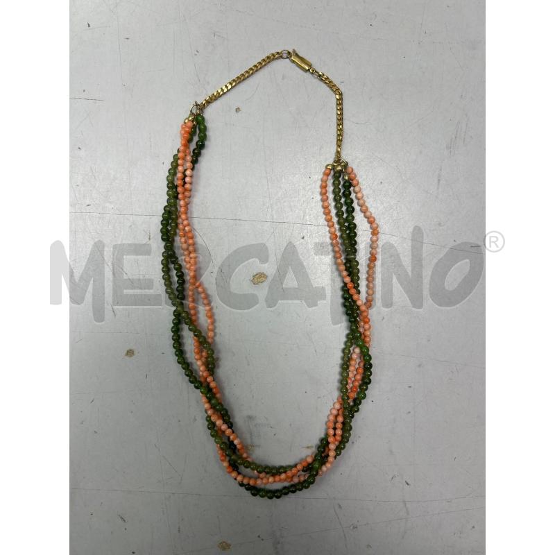 COLLANA PERLINE ROSA VERDE  | Mercatino dell'Usato Montesilvano 1