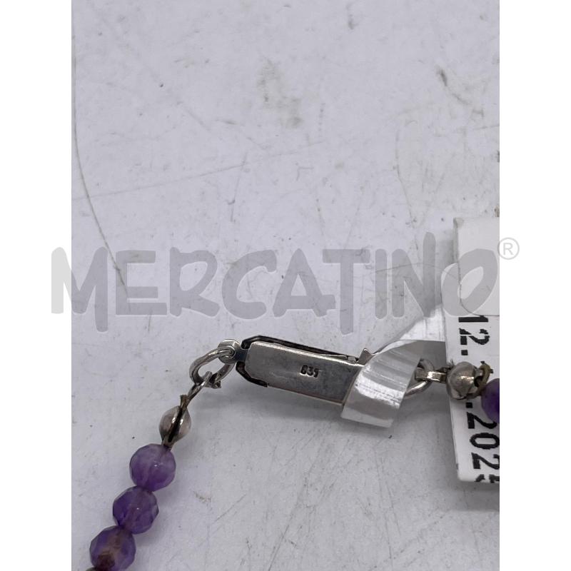 COLLANA PERLINE VETRO VIOLA CHIUSURA ARG  | Mercatino dell'Usato Montesilvano 2