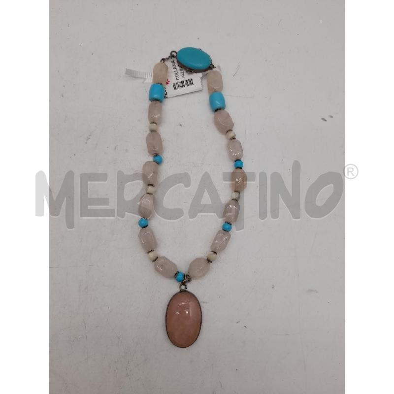 COLLANA PIETRA ROSA PALLINE TURCHESI  | Mercatino dell'Usato Montesilvano 1