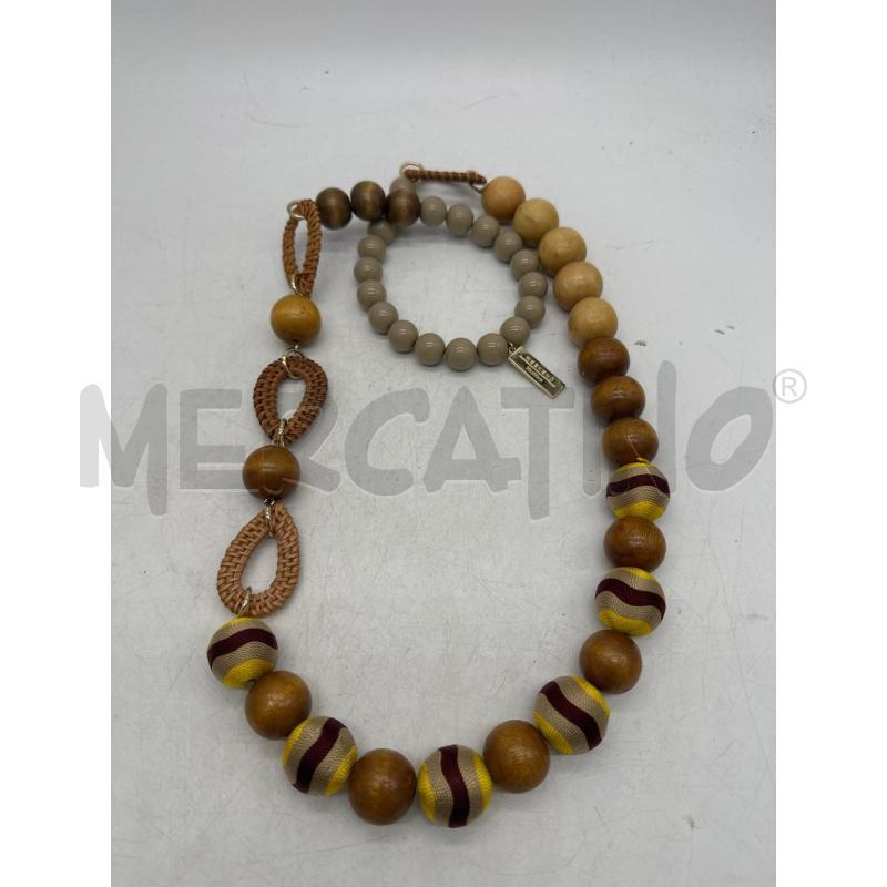 COLLANA WEEKEND MAX MARA PALLE GOCCE LEGNO | Mercatino dell'Usato Montesilvano 1