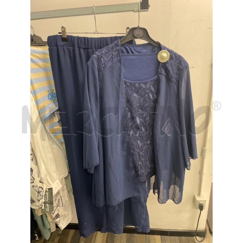 COMPLETO DONNA 3 PEZZI BLU PAILLETTES MAGLIA+ PANTALONE + COPRISPALLE  | Mercatino dell'Usato Montesilvano 1