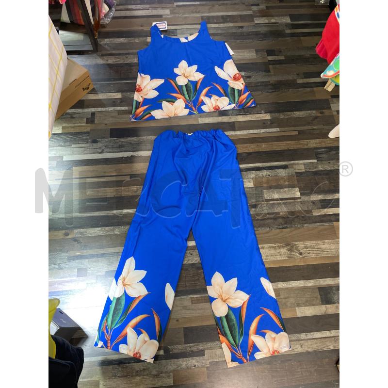 COMPLETO DONNA BLU FIORATO LEGGERO ELLE | Mercatino dell'Usato Montesilvano 1