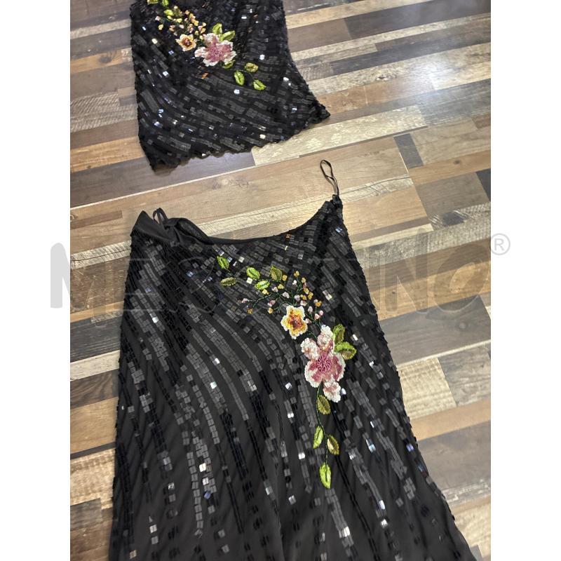 COMPLETO DONNA NERO PERLINE FIRI ROSA TG 42 | Mercatino dell'Usato Montesilvano 3