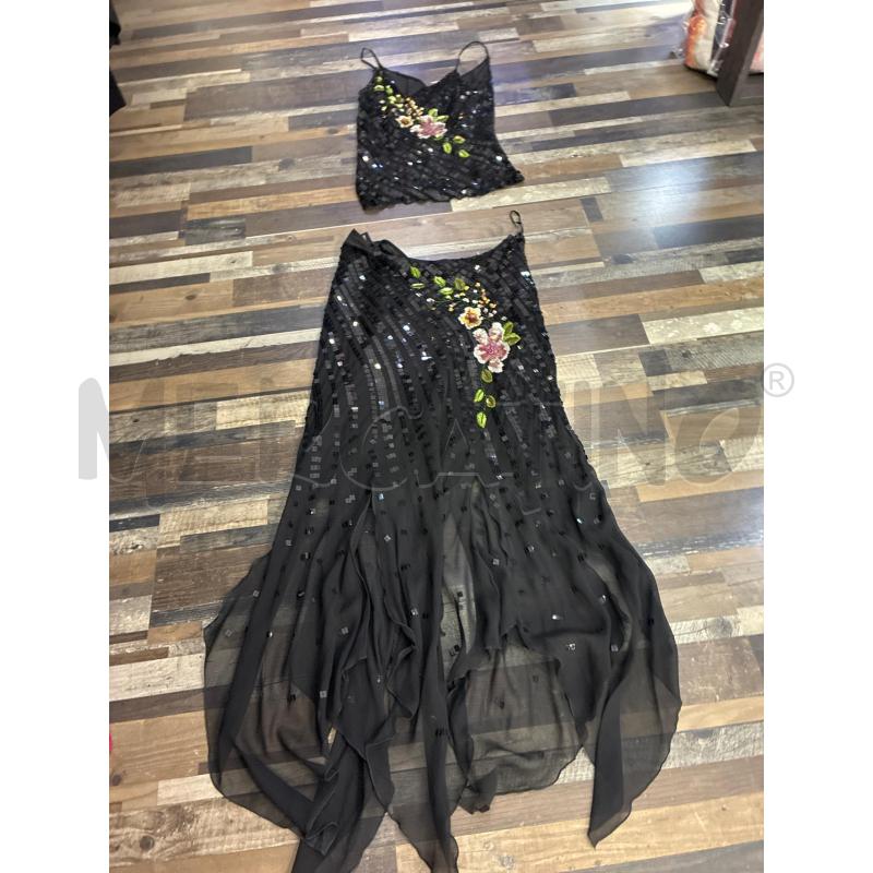 COMPLETO DONNA NERO PERLINE FIRI ROSA TG 42 | Mercatino dell'Usato Montesilvano 4
