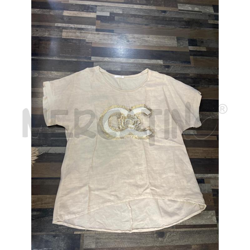COMPLETO DONNA SMARCHIATO BEIGE LINO CC BIANCO DORATO | Mercatino dell'Usato Montesilvano 2