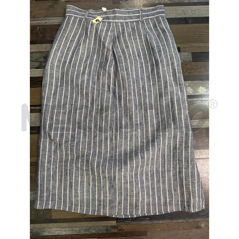 COMPLETO DONNA SUPERIOR PURO LINO AZZURRO RIGHINE BIANCHE | Mercatino dell'Usato Montesilvano 3