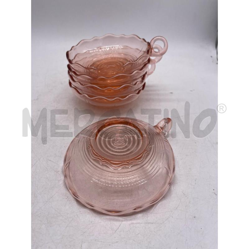 COPPETTE PZ. 5 VETRO ROSA ONDULATE | Mercatino dell'Usato Montesilvano 3