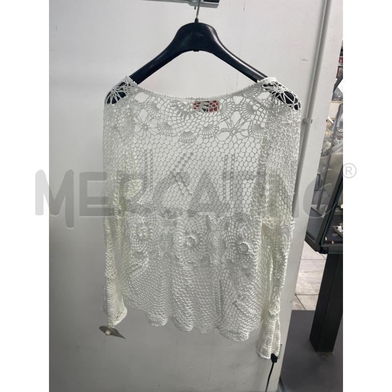 COPRI SPALLA UNCINETTO BIANCO ROSSO CAPRICCIO | Mercatino dell'Usato Montesilvano 3