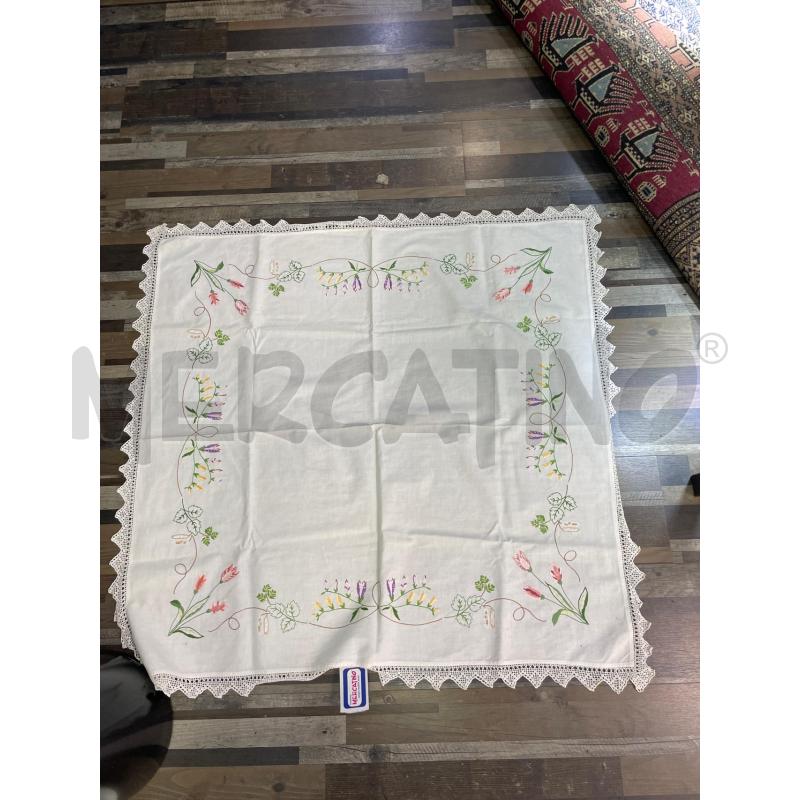 COPRI TAVOLO BIANCA FIORI RICAMATI | Mercatino dell'Usato Montesilvano 1