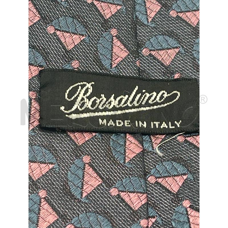 CRAVATTA BORSALINO GRIGIA TRIANGOLINI ROSA BLU | Mercatino dell'Usato Montesilvano 3