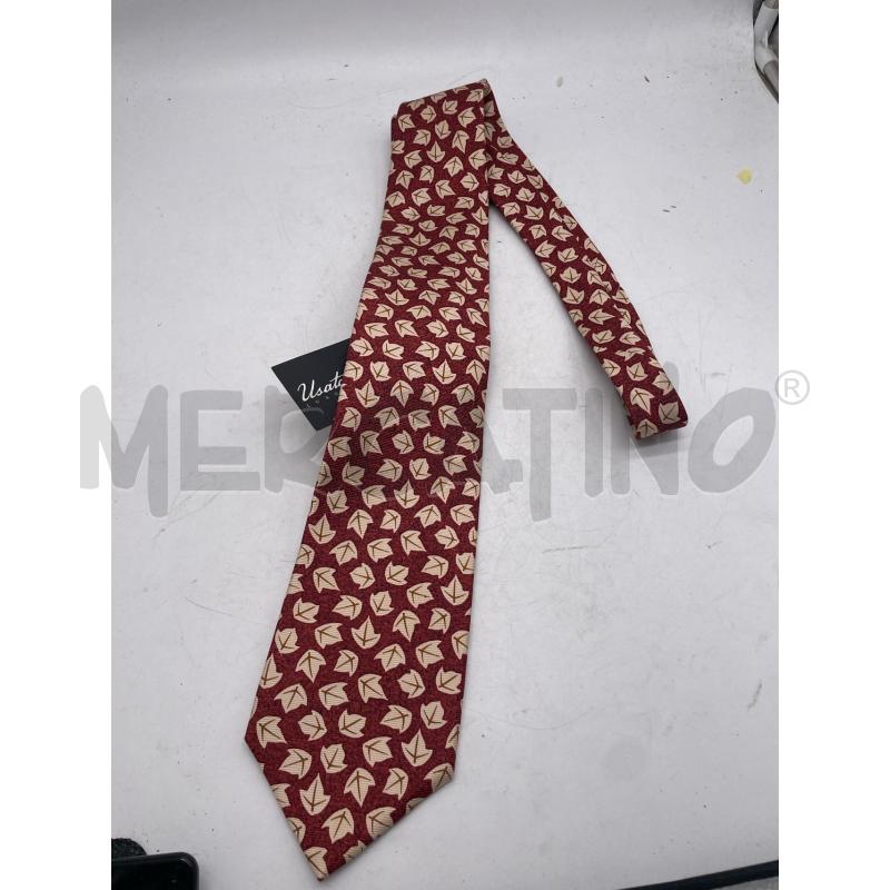 CRAVATTA BULGARI ROSSA FOGLIE BEIGE | Mercatino dell'Usato Montesilvano 1