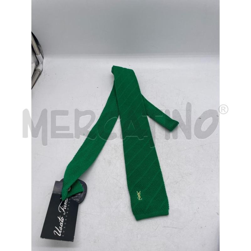 CRAVATTA YVES SAINT LAURENT CRAVATES VERDE QUADRATA | Mercatino dell'Usato Montesilvano 1