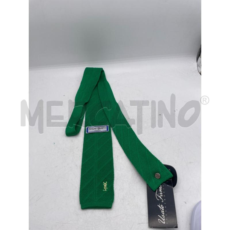CRAVATTA YVES SAINT LAURENT CRAVATES VERDE QUADRATA | Mercatino dell'Usato Montesilvano 2