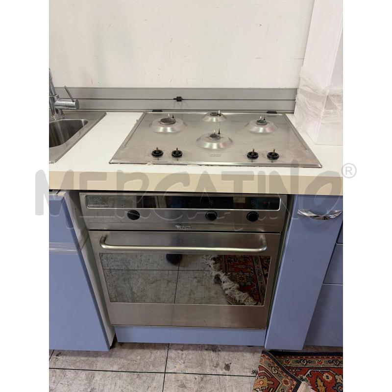 CUCINA COMPONIBILE FORNO+ PIANO COTTURA+ CAPPA BIANCA AZZURRA | Mercatino dell'Usato Montesilvano 3