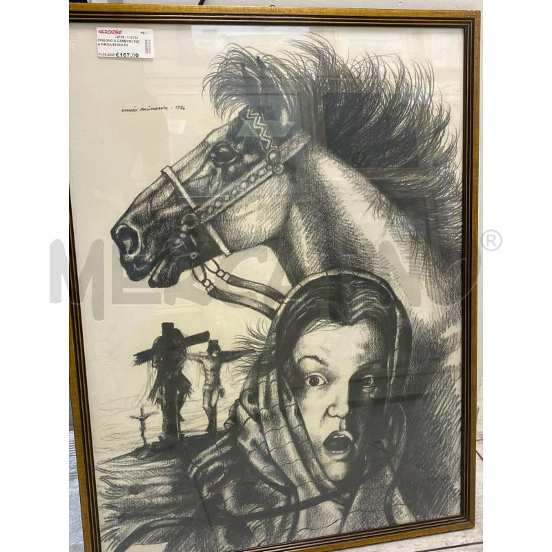 DISEGNO A CARBONCINO A FIRMA ENNIO MINERVA 60X80CM | Mercatino dell'Usato Montesilvano 1