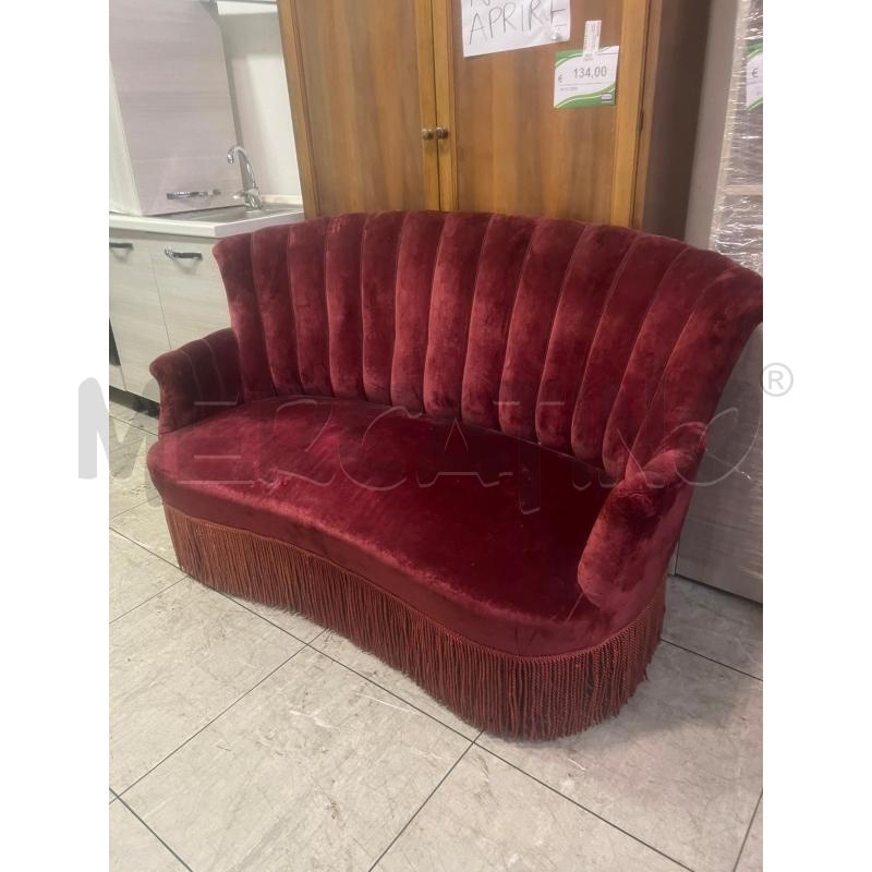 DIVANO ANNI 50 ROSSO BORDEAUX 160 CM | Mercatino dell'Usato Montesilvano 1