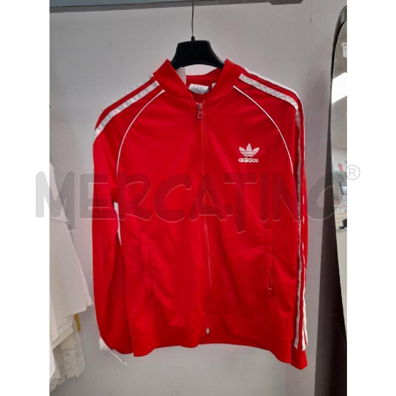 FELPA BAMBINO ADIDAS ROSSO LOGO RIGHE BIANCHE ZIP | Mercatino dell'Usato Montesilvano 1