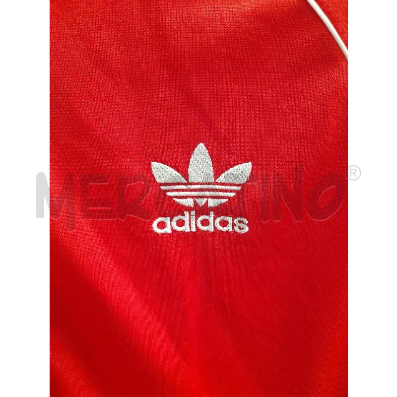 FELPA BAMBINO ADIDAS ROSSO LOGO RIGHE BIANCHE ZIP | Mercatino dell'Usato Montesilvano 2