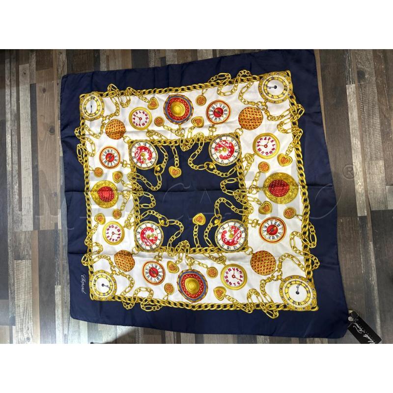 FOULARD CHOPARD BIANCO FANTASIA CATENA DORATA OROLOGI SETA | Mercatino dell'Usato Montesilvano 1