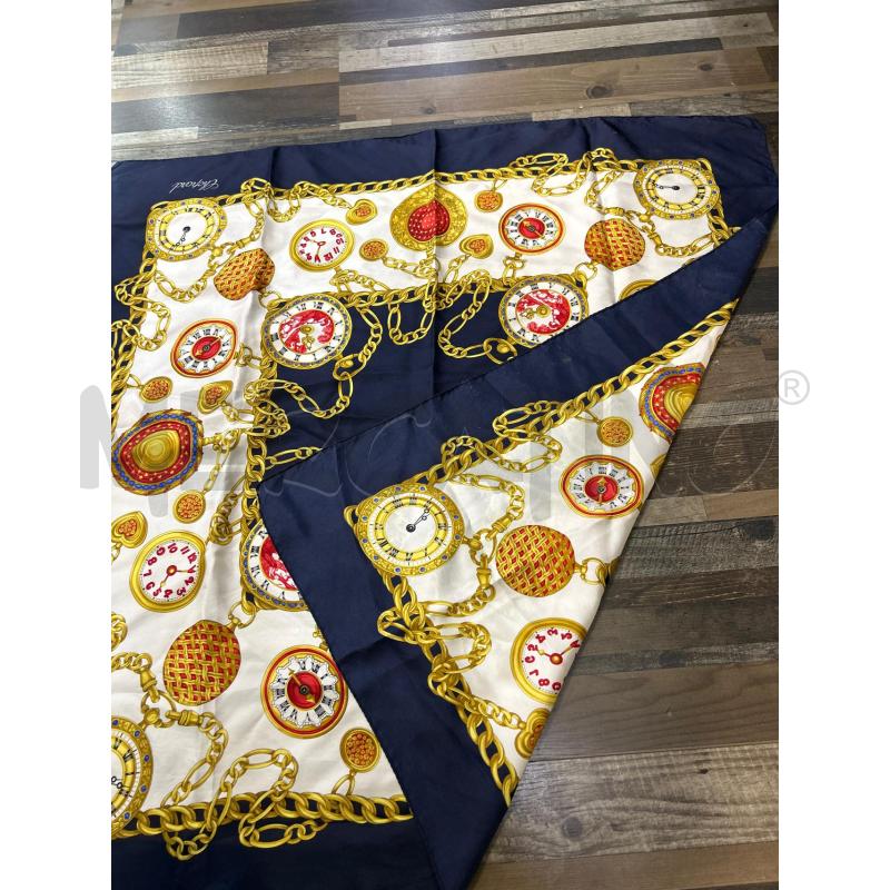 FOULARD CHOPARD BIANCO FANTASIA CATENA DORATA OROLOGI SETA | Mercatino dell'Usato Montesilvano 2