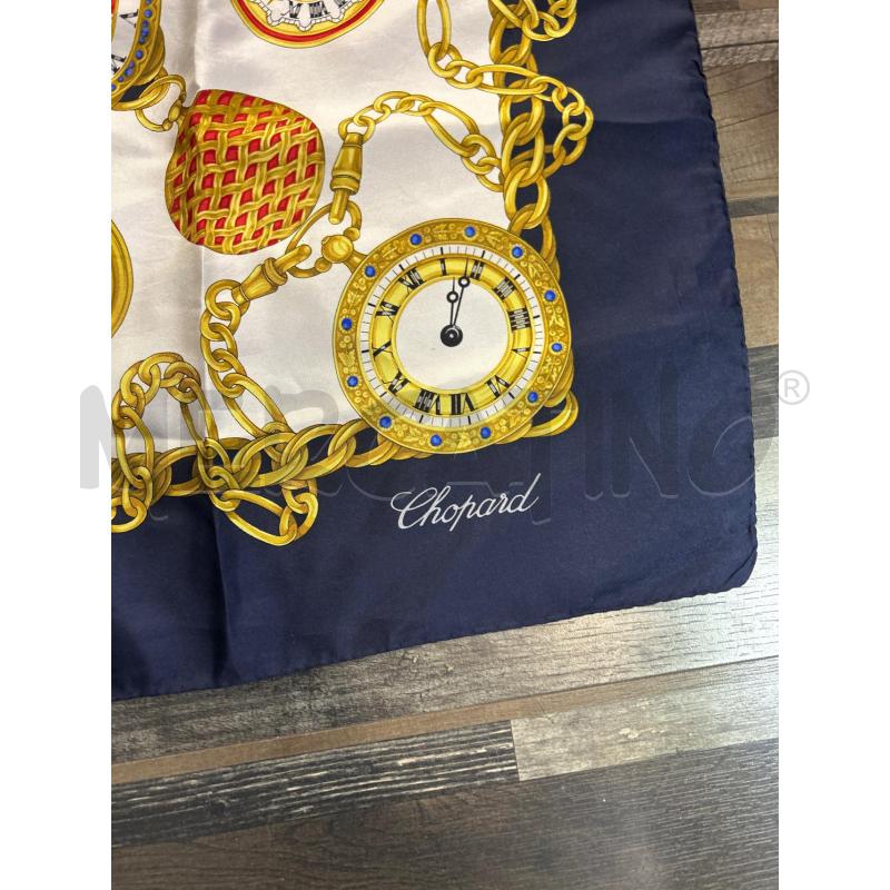 FOULARD CHOPARD BIANCO FANTASIA CATENA DORATA OROLOGI SETA | Mercatino dell'Usato Montesilvano 3