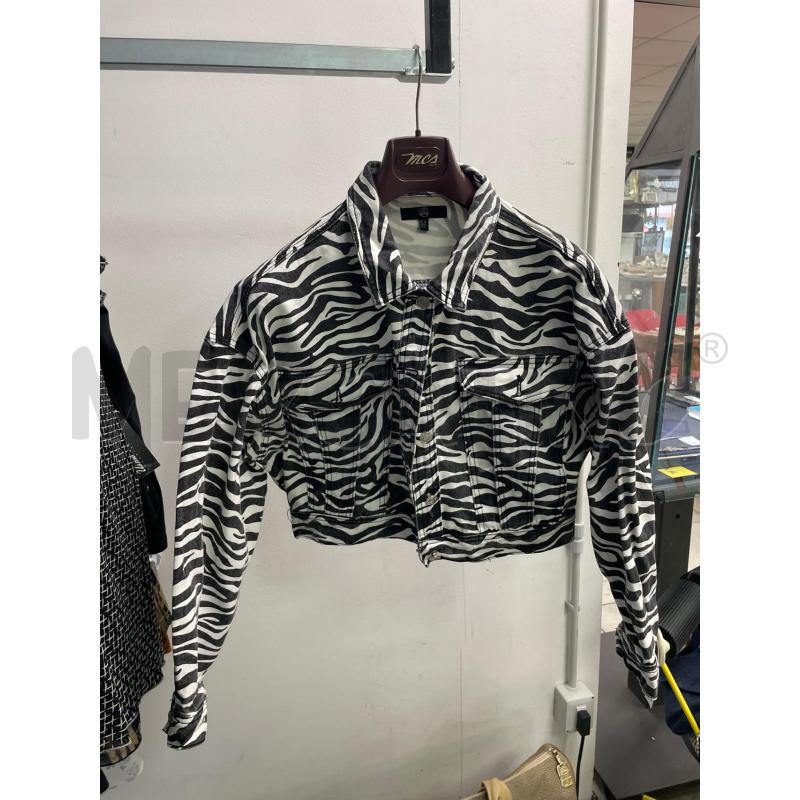 GIACCA DONNA BIANCA ZEBRATA NERA JEANS M | Mercatino dell'Usato Montesilvano 1